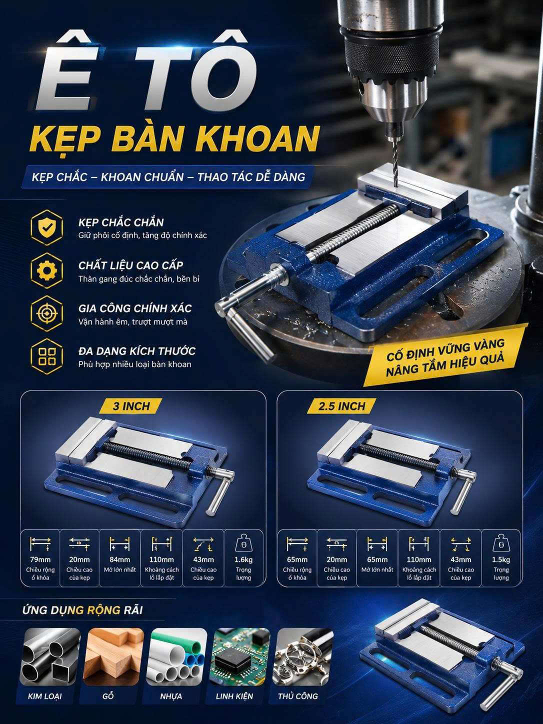 Kẹp ê tô đa năng 3inch